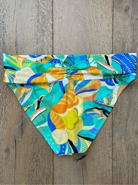 La Blanca Hipster Bikini Bottom Women Large Floral Green Blue Orange
